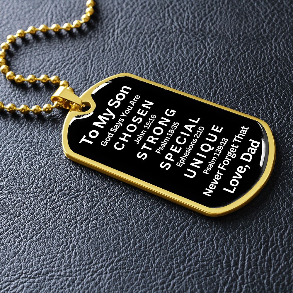 Almost Sold Out -  TO MY SON - DOG TAG NECKLACE