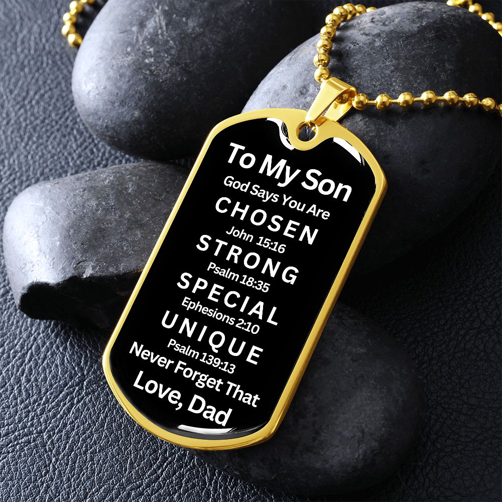 Almost Sold Out -  TO MY SON - DOG TAG NECKLACE