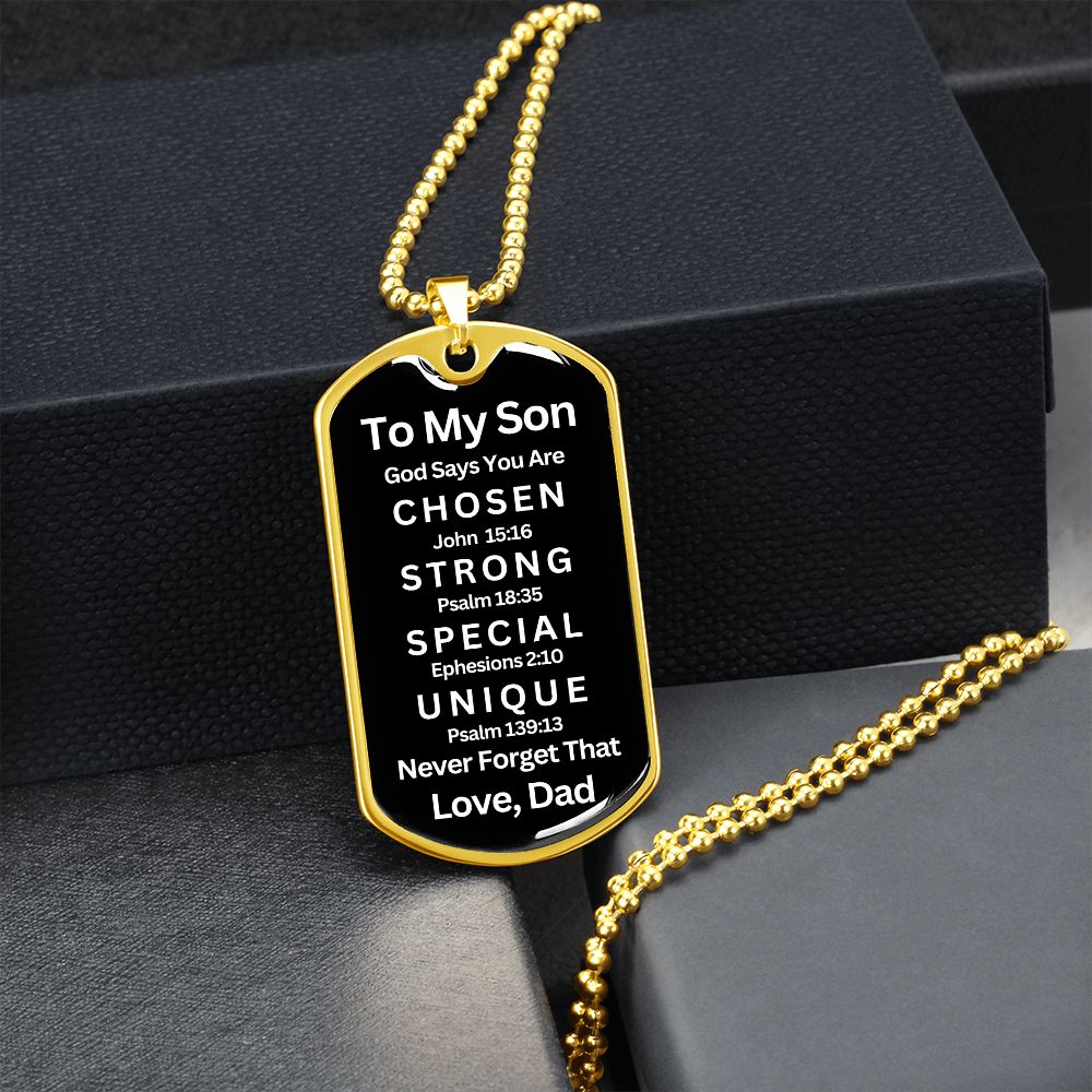 Almost Sold Out -  TO MY SON - DOG TAG NECKLACE