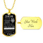[Almost Sold Out] TO MY SON - DOG TAG NECKLACE