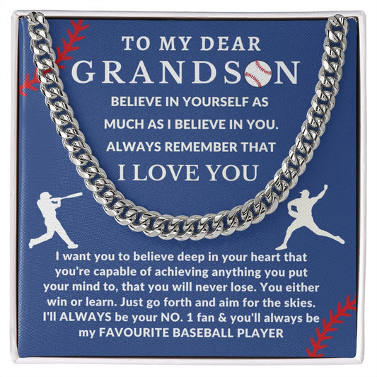 Almost Sold Out - TO MY DEAR GRANDSON - CUBAN LINK CHAIN NECKLACE