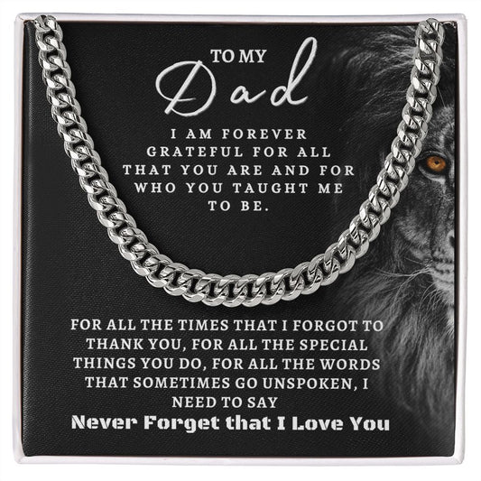 TO MY DAD - CUBAN LINK CHAIN NECKLACE
