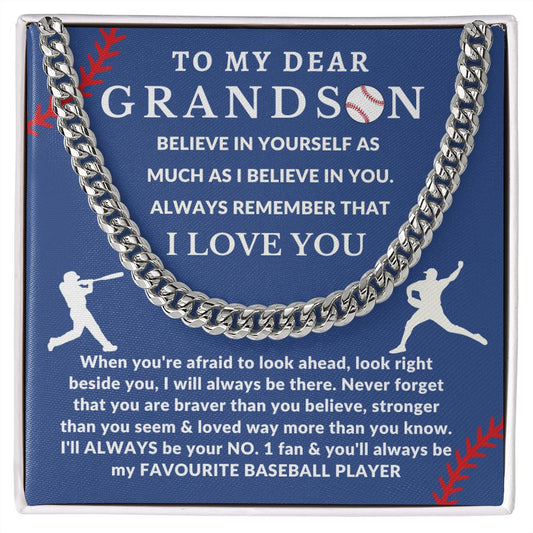 Almost Sold Out - TO MY DEAR GRANDSON - CUBAN LINK CHAIN NECKLACE