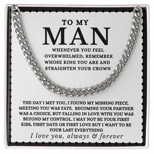 Almost Sold Out -  TO MY MAN - CUBAN LINK CHAIN NECKLACE