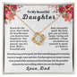 [50% OFF TODAY] TO MY BEAUTIFUL DAUGHTER - LOVE DAD - LOVE KNOT NECKLACE