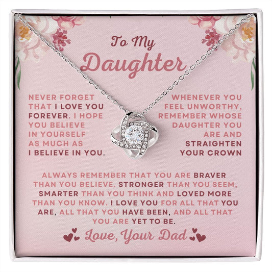 TO MY DAUGHTER - LOVE KNOT NECKLACE