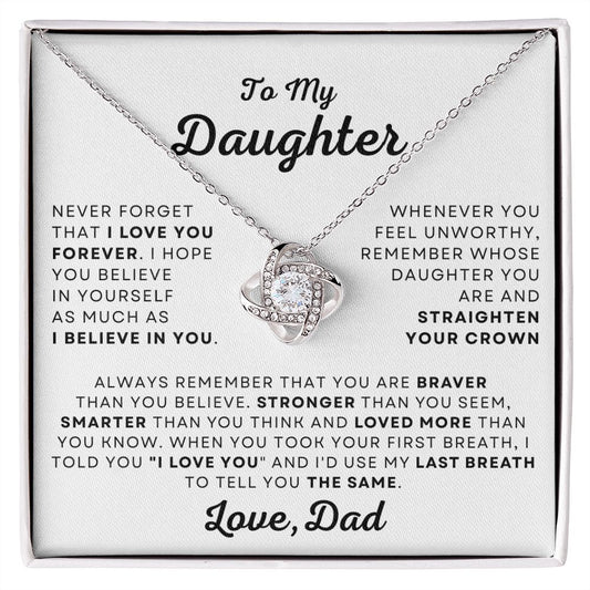 TO MY DAUGHTER - LOVE KNOT NECKLACE