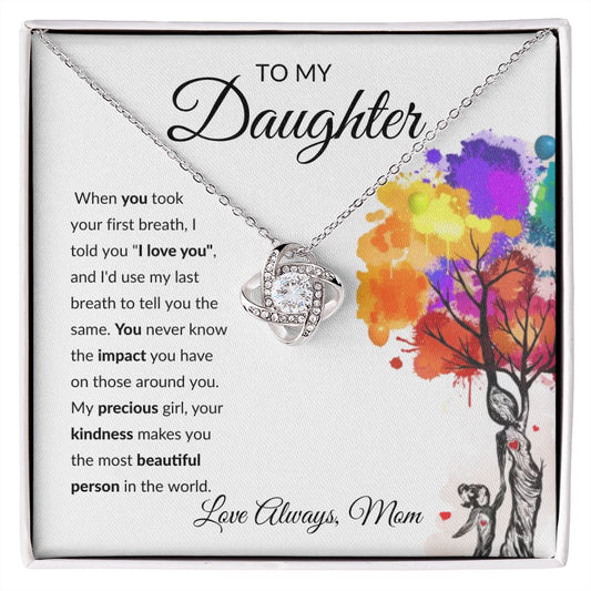 Almost Sold Out -  TO MY DAUGHTER - LOVE KNOT NECKLACE