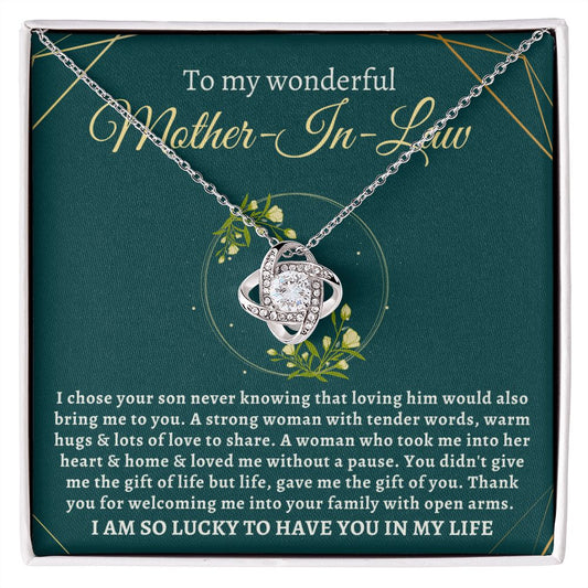 Almost Sold Out - To My Mother In Law -  Love Knot Necklace