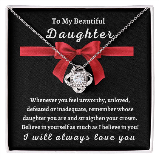 [ALMOST SOLD OUT] TO MY BEAUTIFUL DAUGHTER - LOVE KNOT NECKLACE
