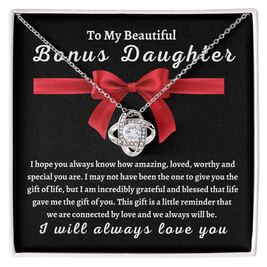 [ALMOST SOLD OUT] TO MY BEAUTIFUL BONUS DAUGHTER - LOVE KNOT NECKLACE