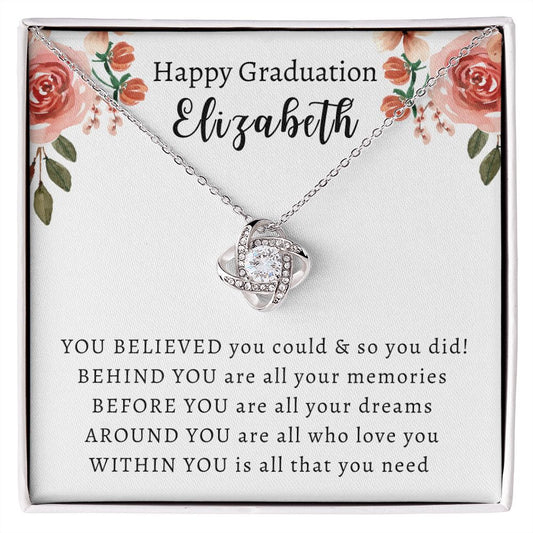 Almost Sold Out - Personalized Graduation Necklace - Love Knot Necklace