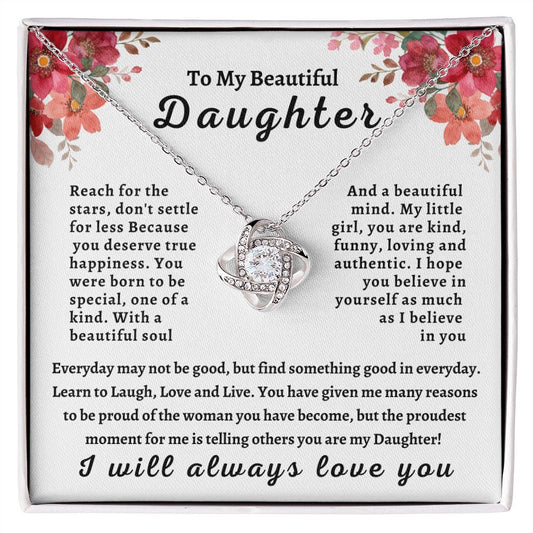 [ALMOST SOLD OUT] TO MY BEAUTIFUL DAUGHTER - LOVE KNOT NECKLACE