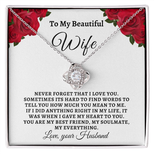 Almost Sold Out - TO MY BEAUTIFUL WIFE - LOVE KNOT NECKLACE