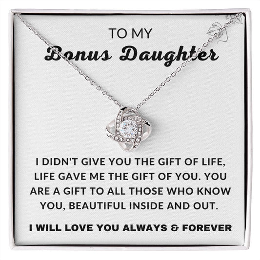 TO MY BONUS DAUGHTER - LOVE KNOT NECKLACE