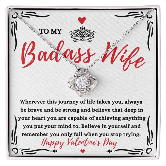 Almost Sold Out - TO MY BADASS WIFE - LOVE KNOT NECKLACE