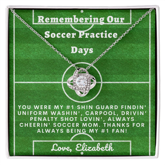 Almost sold out - Personalized Necklace - To my Soccer Mom - Beautiful Love Knot Necklace