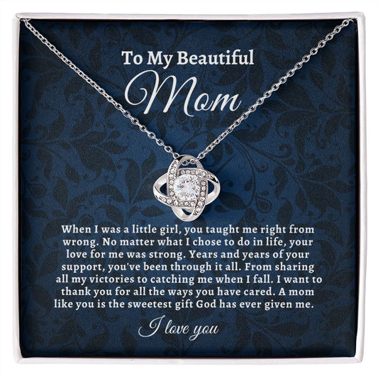 [50% OFF TODAY] TO MY BEAUTIFUL MOM - LOVE KNOT NECKLACE