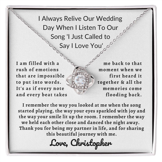 Almost sold out - Personalized Necklace - To my Wife - Beautiful Love Knot Necklace