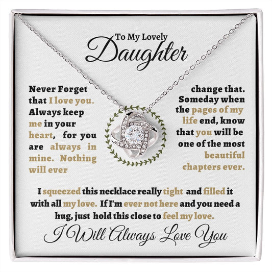 [50% OFF TODAY]  TO MY LOVELY DAUGHTER - LOVE KNOT NECKLACE