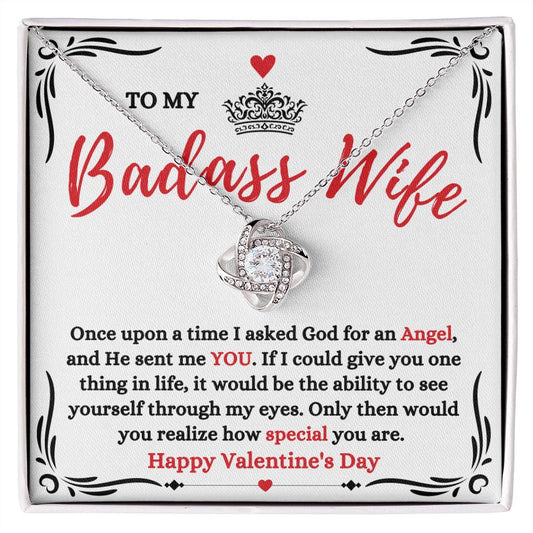 Almost Sold Out - TO MY BADASS WIFE - LOVE KNOT NECKLACE