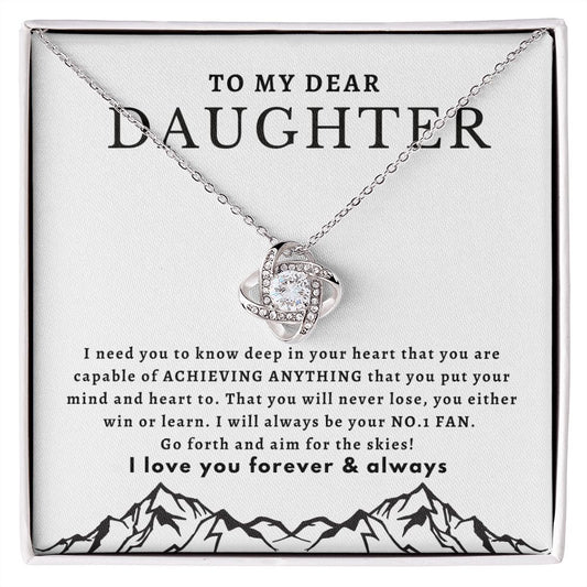 [50% OFF TODAY] TO MY DEAR DAUGHTER - LOVE KNOT NECKLACE