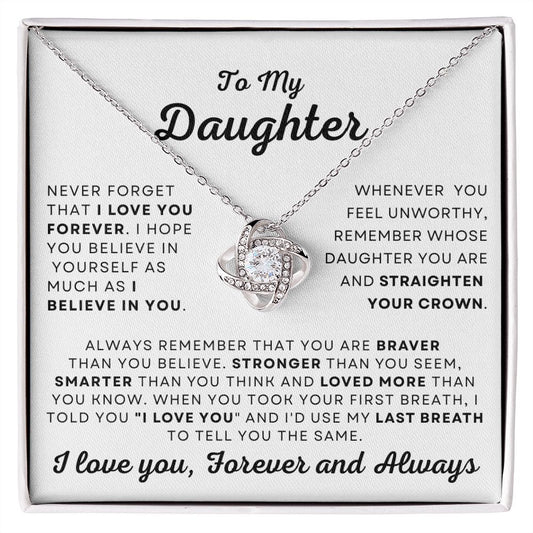 [50% OFF TODAY]  TO MY DAUGHTER - LOVE KNOT NECKLACE