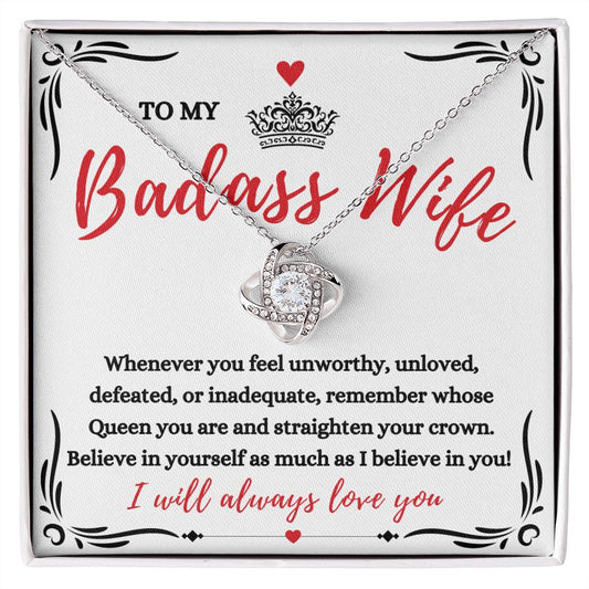 Almost Sold Out - TO MY BADASS WIFE - LOVE KNOT NECKLACE