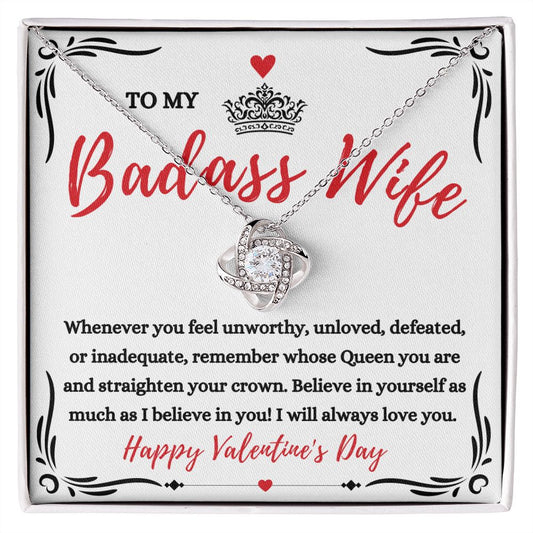 Almost Sold Out - TO MY BADASS WIFE - LOVE KNOT NECKLACE