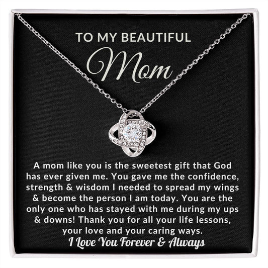 Almost Sold Out - TO MY BEAUTIFUL MOM - LOVE KNOT NECKLACE