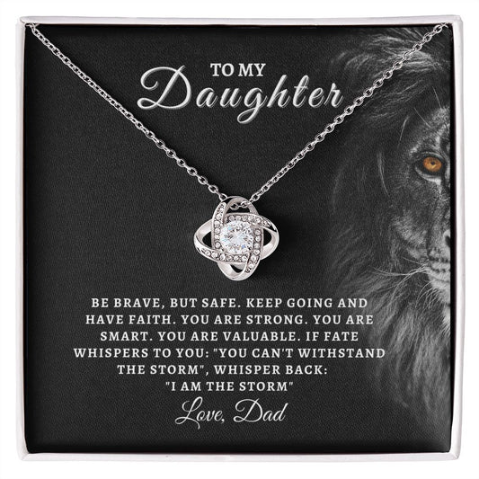 [50% OFF TODAY] TO MY DAUGHTER - LOVE DAD - LOVE KNOT NECKLACE