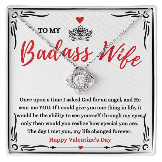 Almost Sold Out - TO MY BADASS WIFE - LOVE KNOT NECKLACE