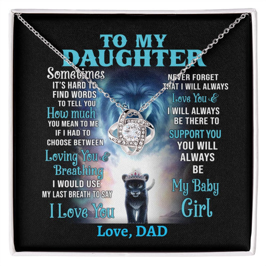 [50% OFF TODAY] TO MY DAUGHTER - LOVE DAD - LOVE KNOT NECKLACE