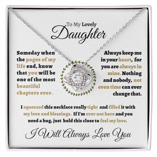 TO MY LOVELY DAUGHTER - LOVE KNOT NECKLACE