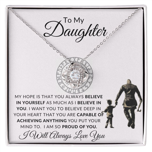Almost Sold Out -  TO MY DAUGHTER - LOVE KNOT NECKLACE