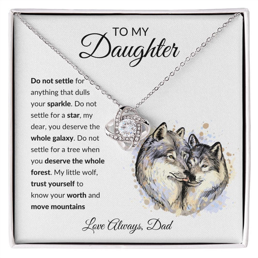 Almost Sold Out - TO MY DAUGHTER - LOVE KNOT NECKLACE