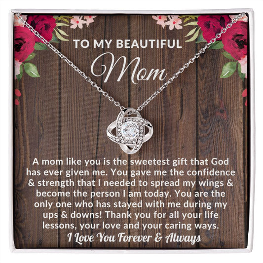 Almost Sold Out - TO MY BEAUTIFUL MOM - LOVE KNOT NECKLACE