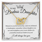 [Almost Sold Out] TO MY BADASS DAUGHTER - INTERLOCKING HEARTS NECKLACE