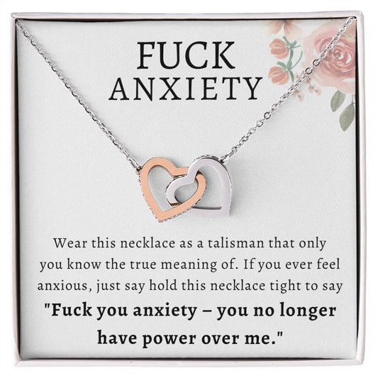 Almost Sold Out - Fuck Anxiety Necklace - Interlocking Hearts Necklace