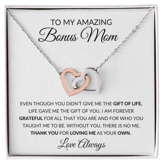 Almost Sold Out -  TO MY BONUS MOM - INTERLOCKING HEARTS NECKLACE