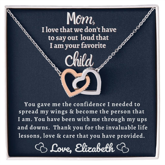 Almost Sold Out - Mom I am Your Favorite Child - Interlocking Hearts Necklace