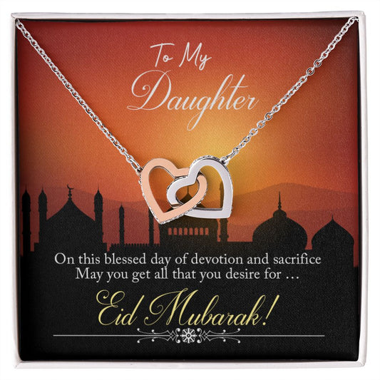 Almost Sold Out - TO MY DAUGHTER FOR EID – INTERLOCKING HEARTS NECKLACE