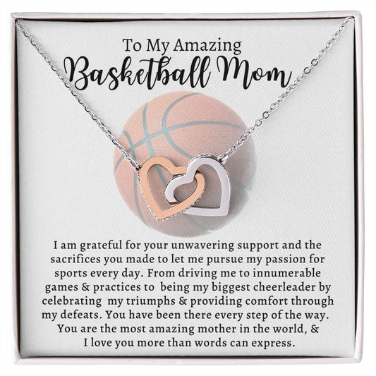 Almost Sold Out - Basketball Mom - Interlocking Hearts Necklace