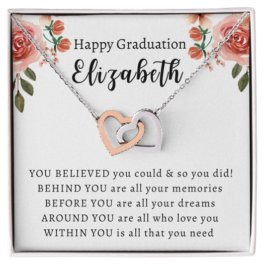 Almost sold out- To my Daughter For Graduation - Beautiful Interlocking Hearts Necklace