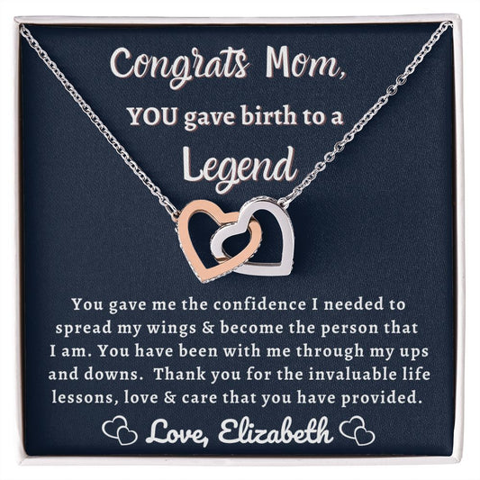 Almost Sold Out - Congrats Mom for Legend - Interlocking Hearts Necklace