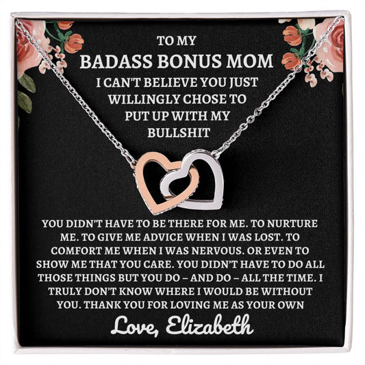 Almost Sold Out - Badass Bonus Mom - Interlocking Hearts Necklace