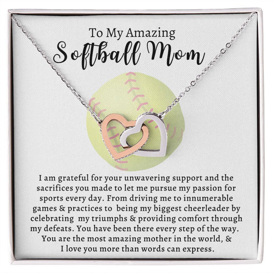 Almost Sold Out - Softball Mom - Interlocking Hearts Necklace