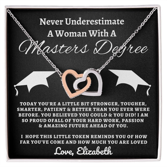 Almost sold out- To my Daughter For Graduation - Beautiful Interlocking Hearts Necklace