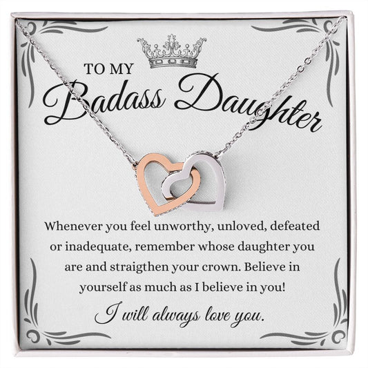 [Almost Sold Out] TO MY BADASS DAUGHTER - INTERLOCKING HEARTS NECKLACE