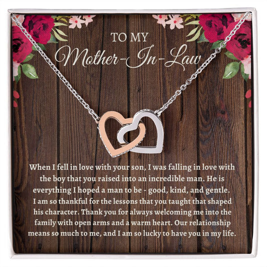 Almost Sold Out - TO MY MOTHER-IN-LAW - INTERLOCKING HEARTS NECKLACE